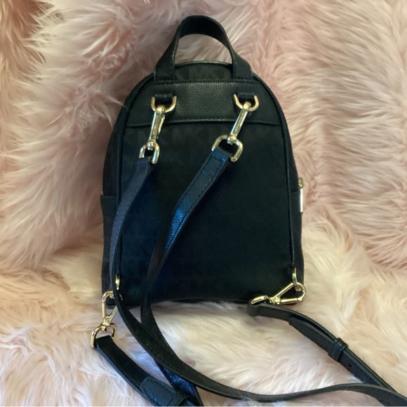 Michael Kors small monogram black canvas backpack with branded removable straps - Picture 2 of 10